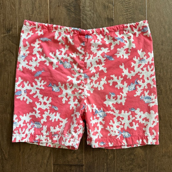 Vintage 70s Coco Shop Antigua West Indies Cotton Tropical Fish Board Shorts - Picture 1 of 8